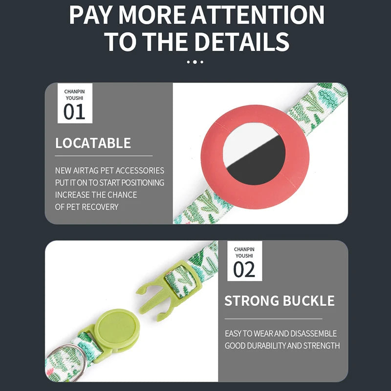 AirTag Pet Collar – Anti-Lost GPS Tracking Holder for Dogs & Cats, Adjustable Outdoor Tracker Sleeve