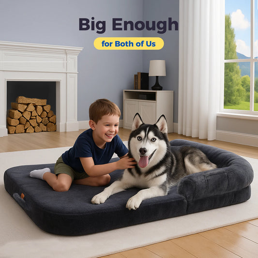 Foldable & Portable Dog Bed Mat – Washable Pet Bed, No Installation Needed, Soft Dog Furniture Accessory