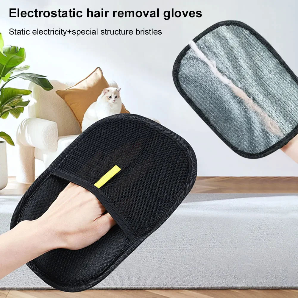 Cat & Dog Hair Remover Gloves – Pet Hair Cleaning Brush and Lint Remover for Home & Furniture